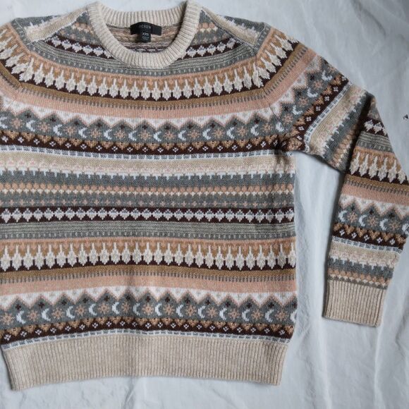 J. Crew Fair Isle Sweater Crewneck Boho Women's Size XXS - Picture 4 of 11